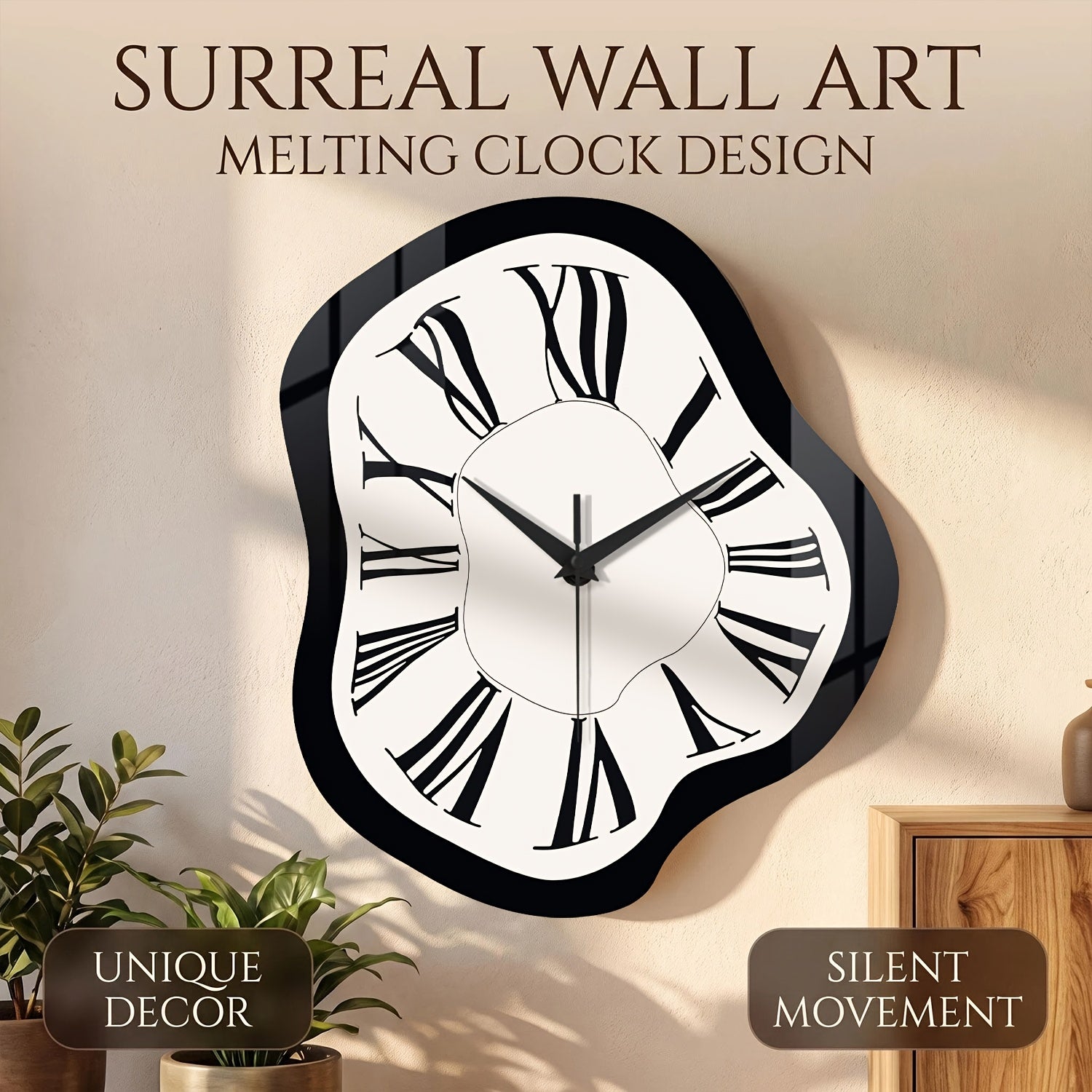 Melting Dali-style wall clock