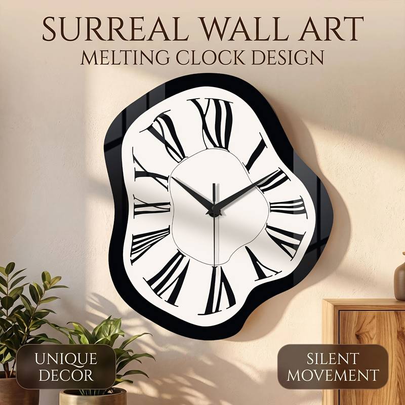 Melting Dali-style wall clock