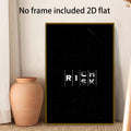 Black canvas print with interlocking RISK/RICH typography