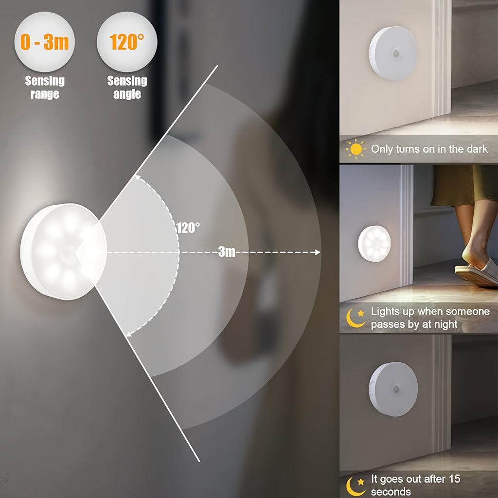 Motion sensor range and how the lights turn on in the dark