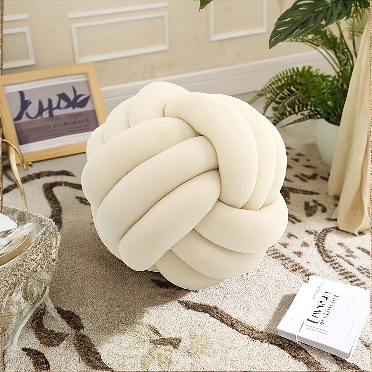 Handmade knot ball throw pillow
