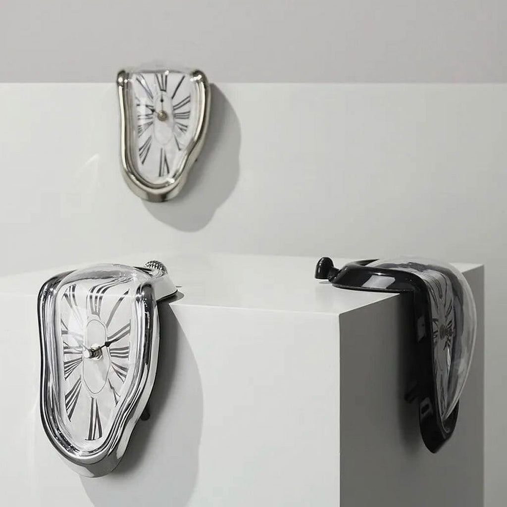 Melting wall clock, mounted on wall