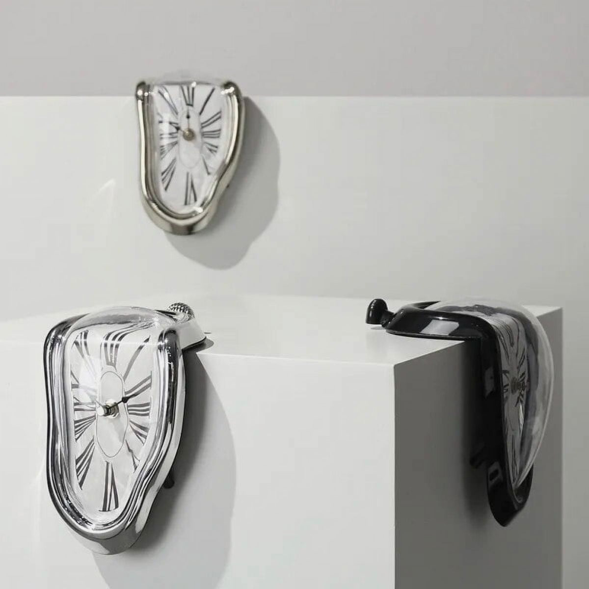 Melting wall clock, mounted on wall