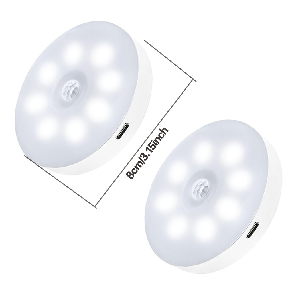 Puck light size, about 3.15 inches across