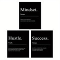 Motivational mindset wall art poster set of 3