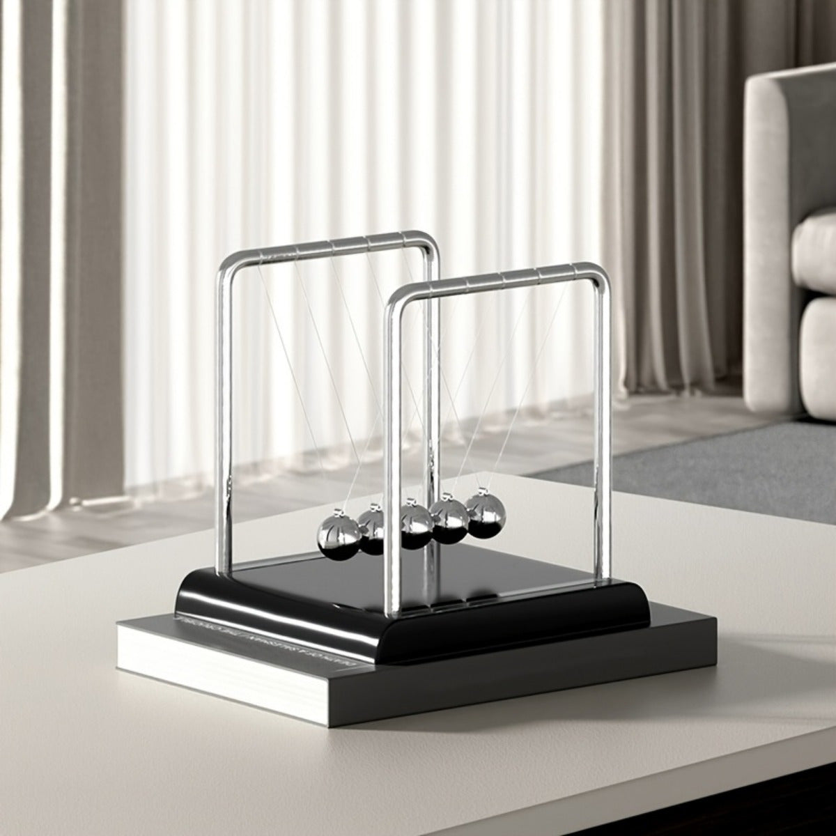 Newton's Cradle 5-Ball Desk Sculpture - main view