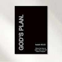 God's Plan Isaiah 60:22 black and white canvas poster