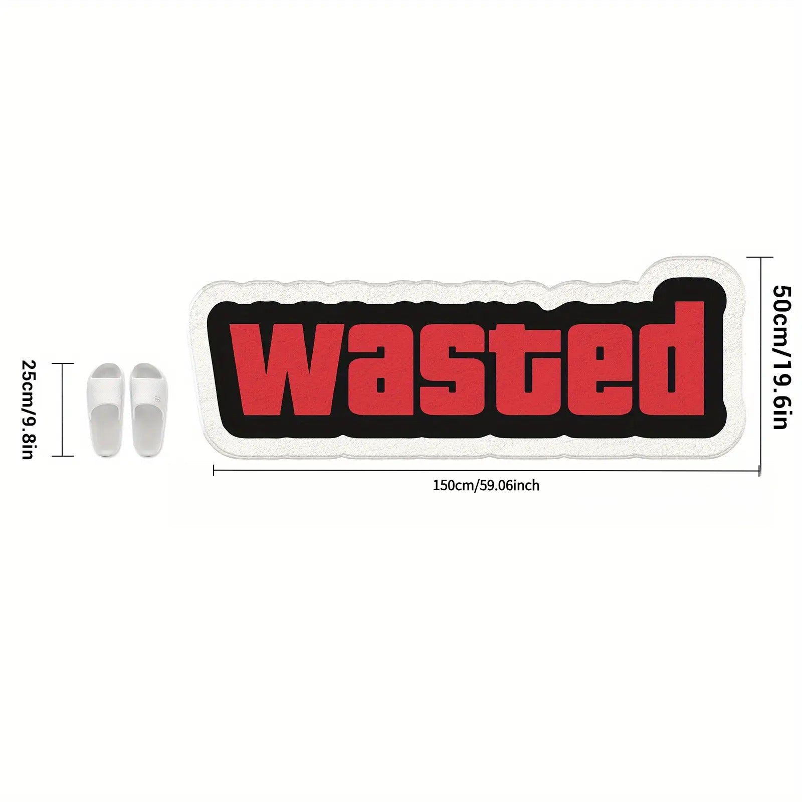 WASTED Letter Rug - full view