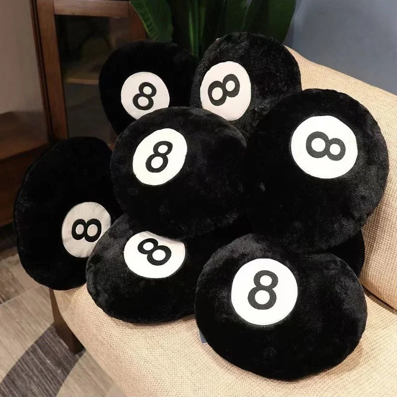8-Ball Pillow plush cushion on couch