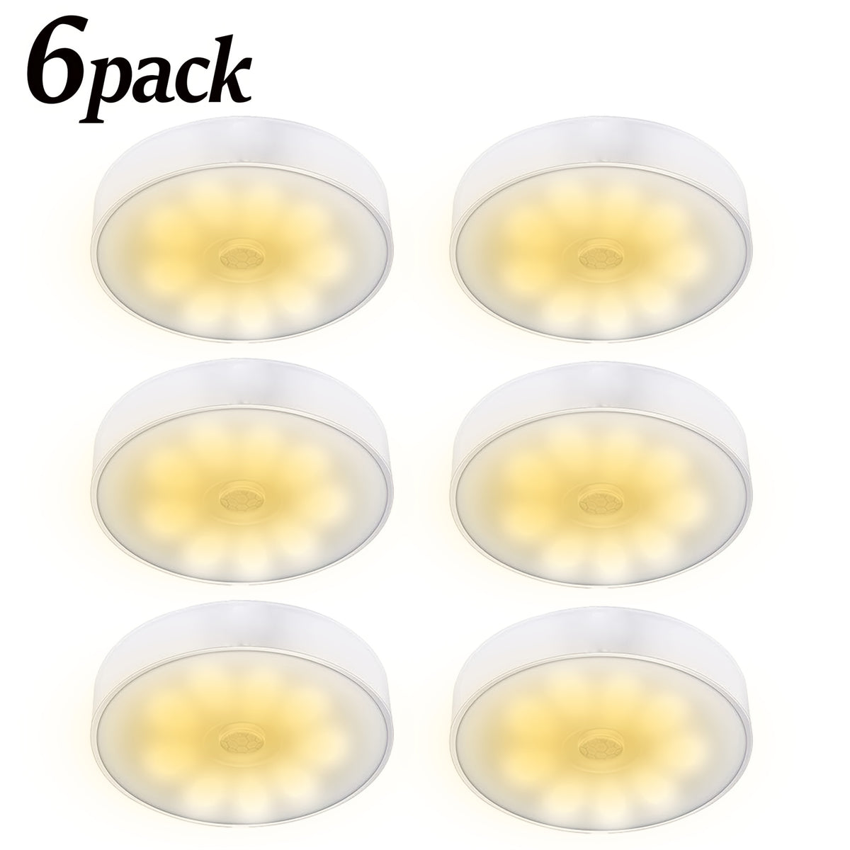 6-pack warm white puck lights