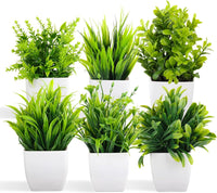 8-piece mini artificial plants set in pots