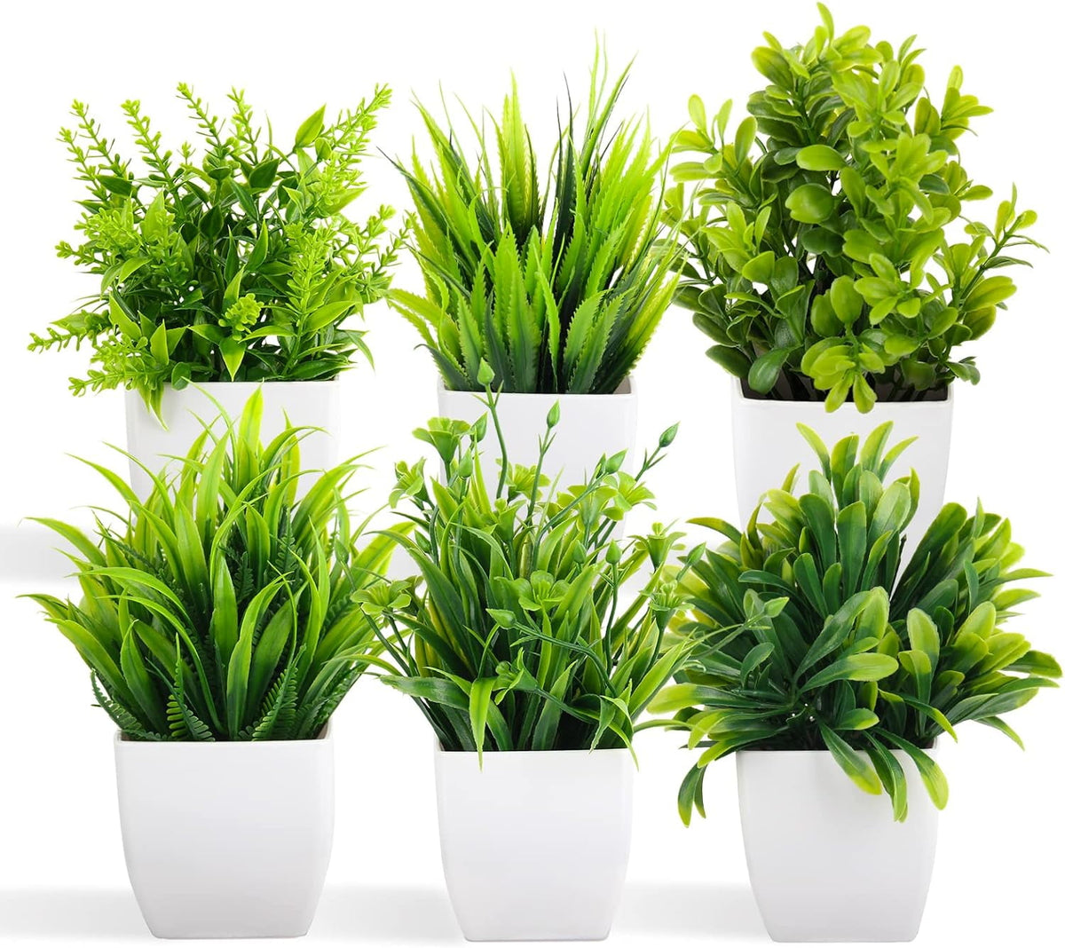 8-piece mini artificial plants set in pots