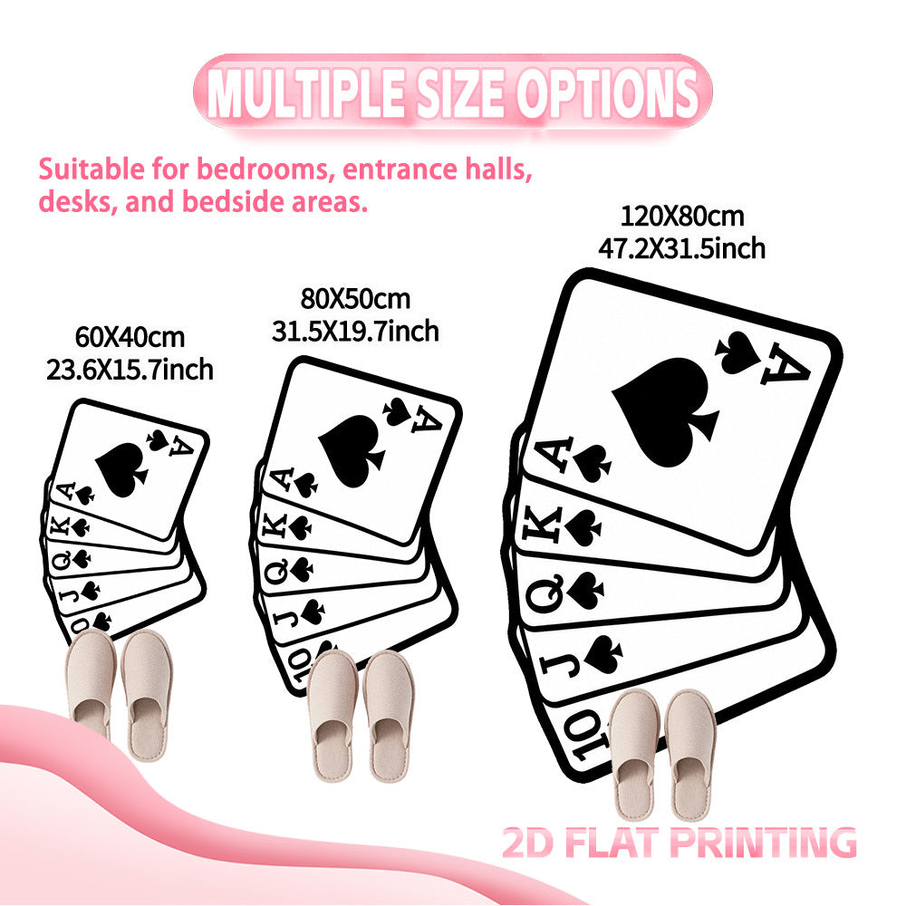 Ace of Spades playing card rug in room