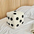 Dice-shaped plush pillow cushion