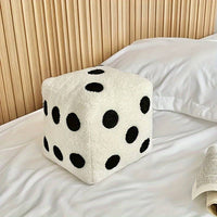 Dice-shaped plush pillow cushion