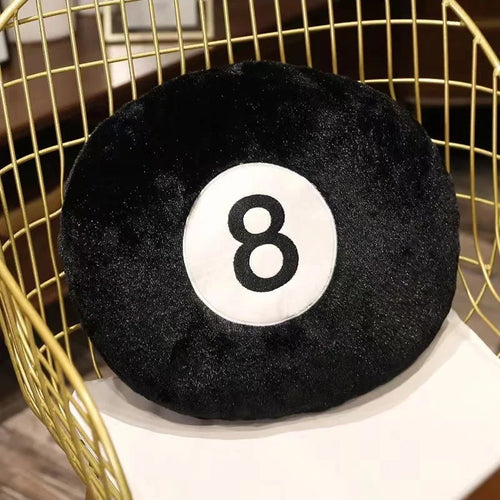 8-ball shaped decorative pillow