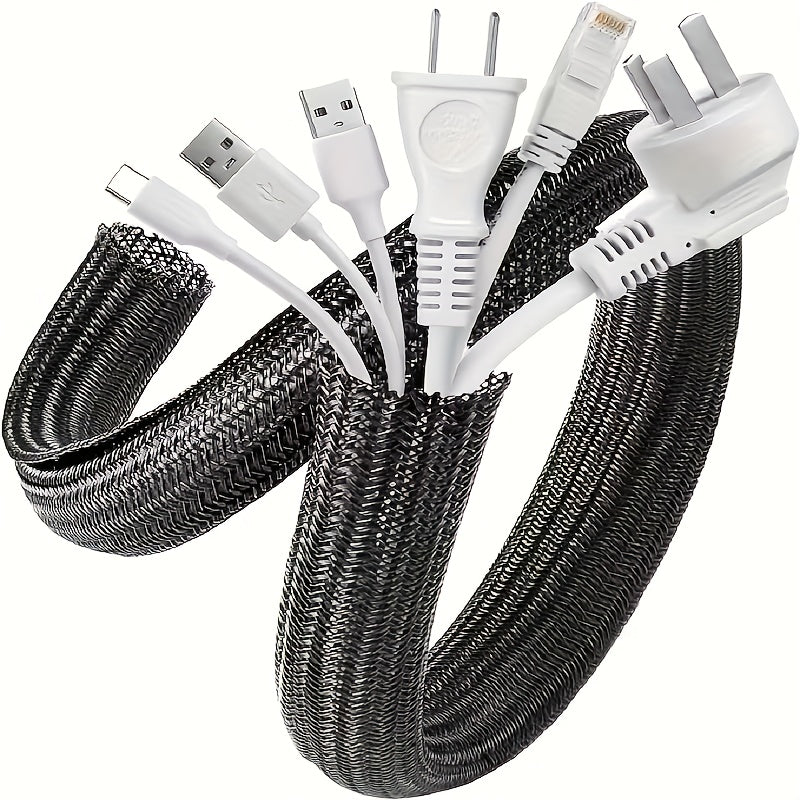 Cable sleeve used on a desk setup