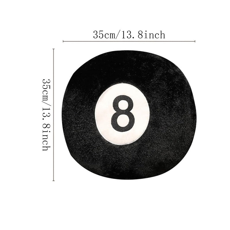 8-Ball Pillow plush cushion angle view