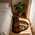 Monkey-shaped velvet rug