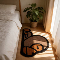 Monkey-shaped velvet rug