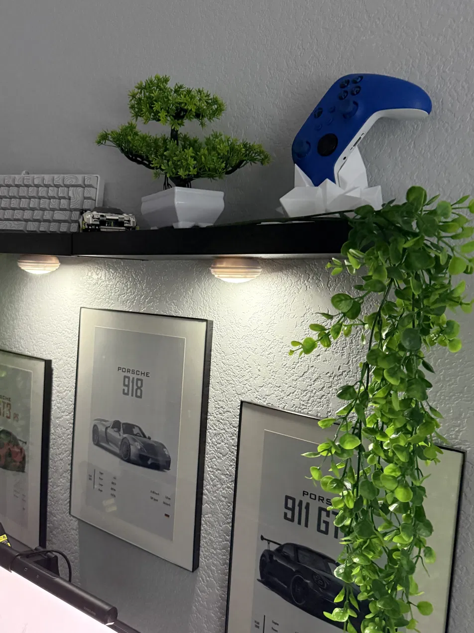 3D Printed Crystal Controller Holder on shelf